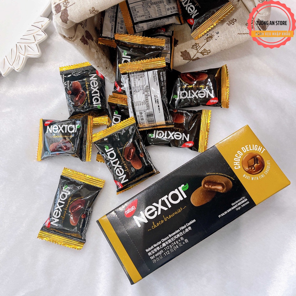 Bánh Mì Nextar Nabati Socola Hộp 112G - 8 Cái, Bánh Nabati Nextar Socola Chảy, Tiệm ăn vặt Thuỳ Bùi