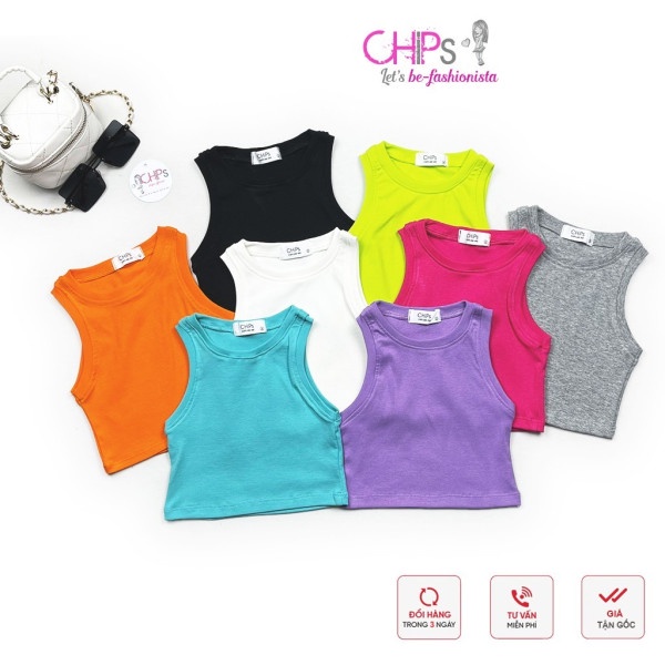 Áo Croptop Ôm Body Sát Nách Nhiều Màu Cho Bé Gái