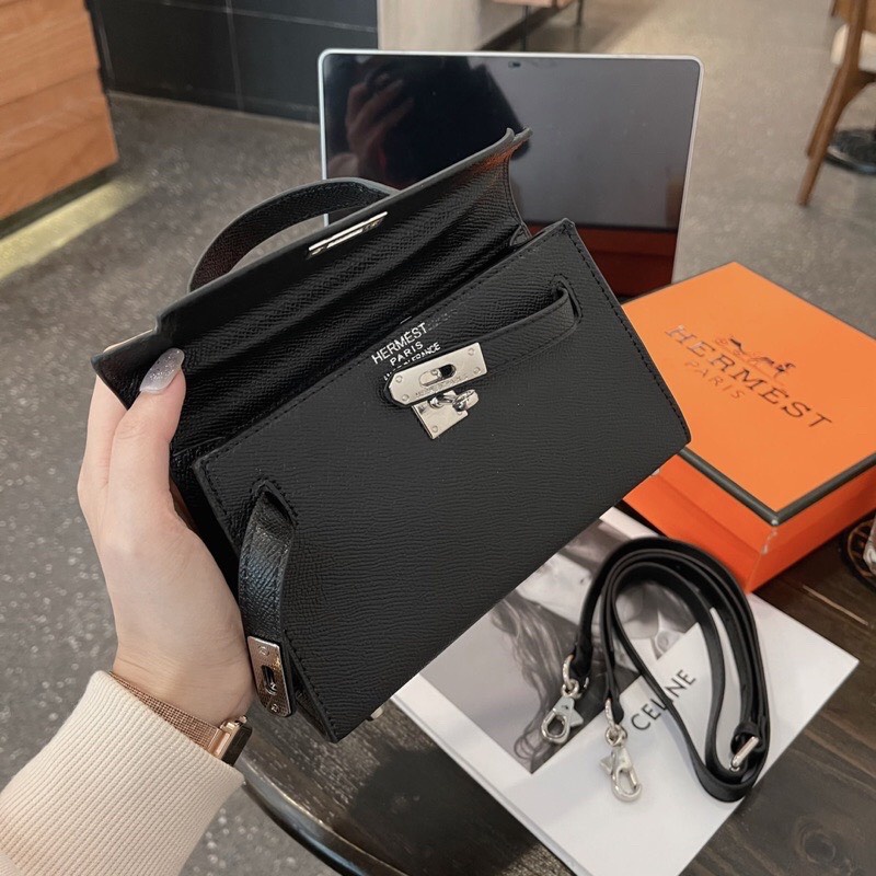 Túi xách nữ cầm tay đeo vai da nhám trơn HM Full box , Túi sách đeo chéo có khoá nhỏ phong cách thời trang TH Store