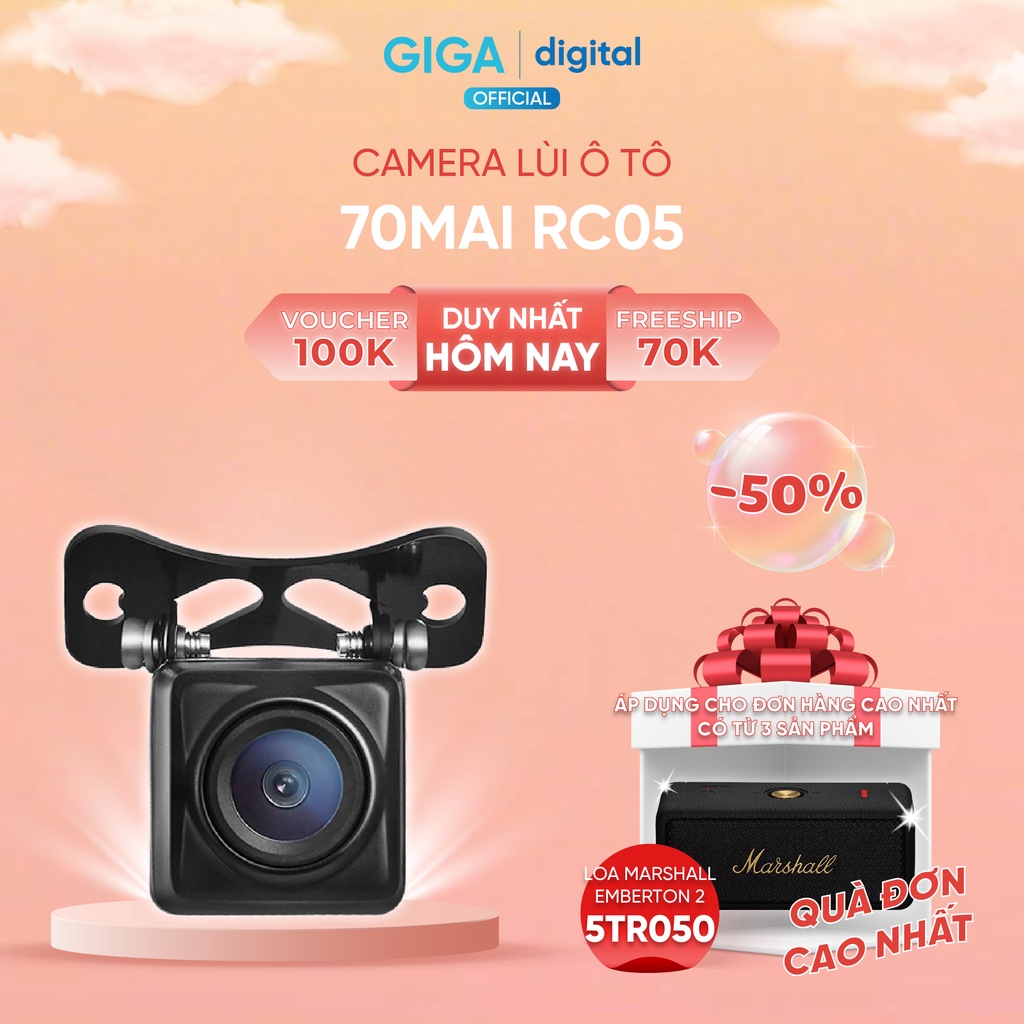 [Mã ELBAU5 giảm 5% đơn 300K] Camera lùi ô tô Xiaomi 70mai Midrive RC05 - Camera phụ ô tô Xiaomi 70mai - RC05