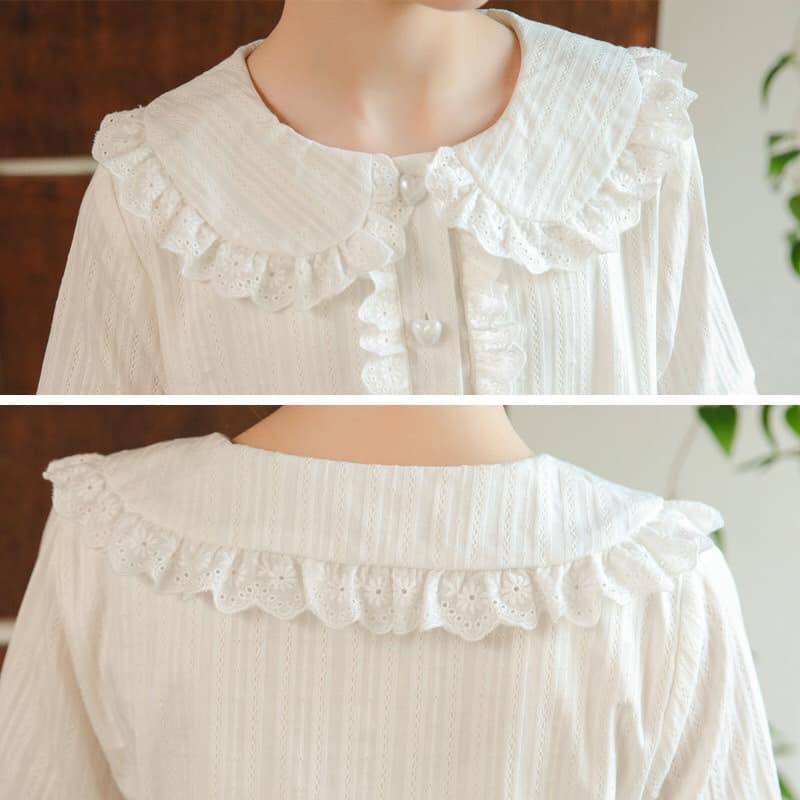 Váy đầm thô trắng bé gái size 120-165 cm cổ sen có tay chất thô mềm mịn dành cho bé từ 23-45 kg mặc vừa