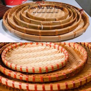 Mẹt tre đan thủ công dùng cho nhà hàng, trang trí decor, mẹt tre trang trí, đựng đồ ăn nhiều size
