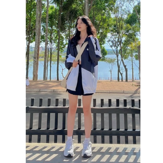 Áo khoác gió Nike chính hãng đôi nam nữ 2 lớp unisex chất liệu dù cao cấp unisex form rộng brand jacket 125