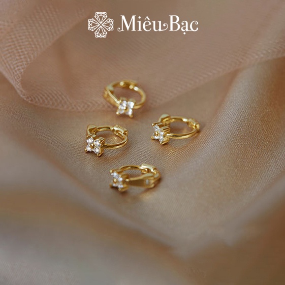 Bông tai bạc nữ Miêu Bạc vòng tròn đeo vành tai cá tính chất liệu s925 phụ kiện trang sức nữ MB04