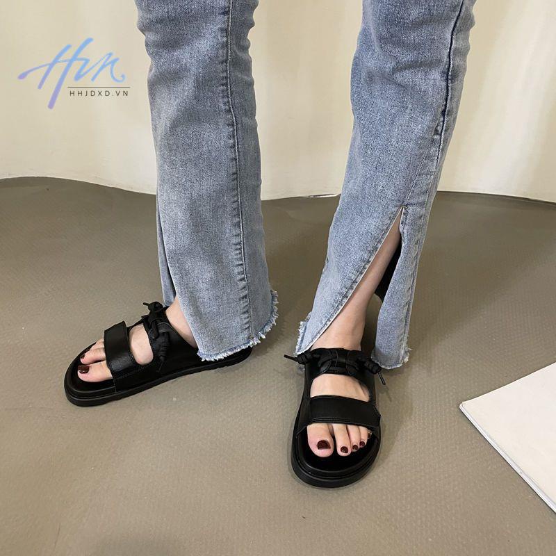 Dép Sandal Đế Phẳng Dày Dặn Phong Cách La Mã Thời Trang Mùa Hè 2023 Cho Nữ