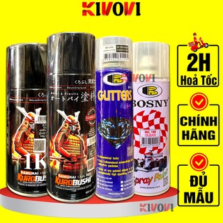 Sơn Bóng Samurai /Bosny Ánh Kim, 2K - Sơn Samurai Xe Máy Phản Quang Hiệu Ứng Lấp - Sơn Xịt Xe Máy Oto Kivovi