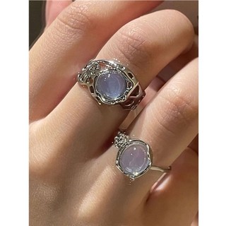 Set nhẫn 2 chiếc hạt đá màu xám