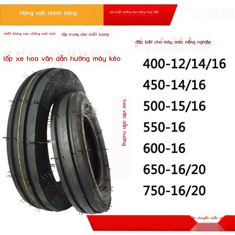 Lốp dẫn hướng bánh trước máy kéo 400/450/500/550/600/650 12 14 15 16 20