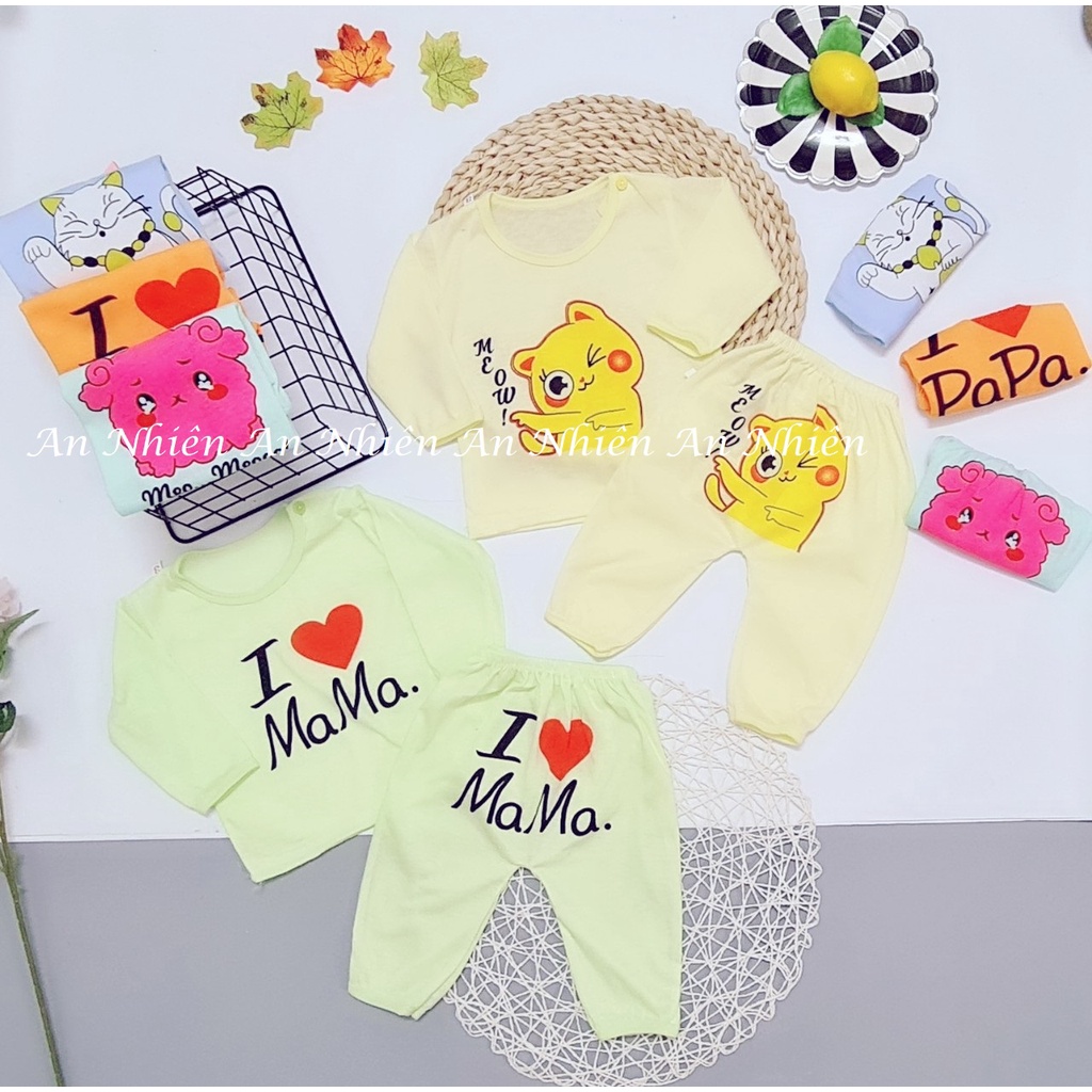 HÀNG LOẠI 1: Set 5 bộ cotton 2 chiều Mèo thần tài dài