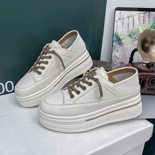 Giày trắng đế dày giày nữ đế đế đế bên trong tăng chiều cao 6cm giày thể thao mềm mại thoải mái giày hàn quốc giày đế bằng