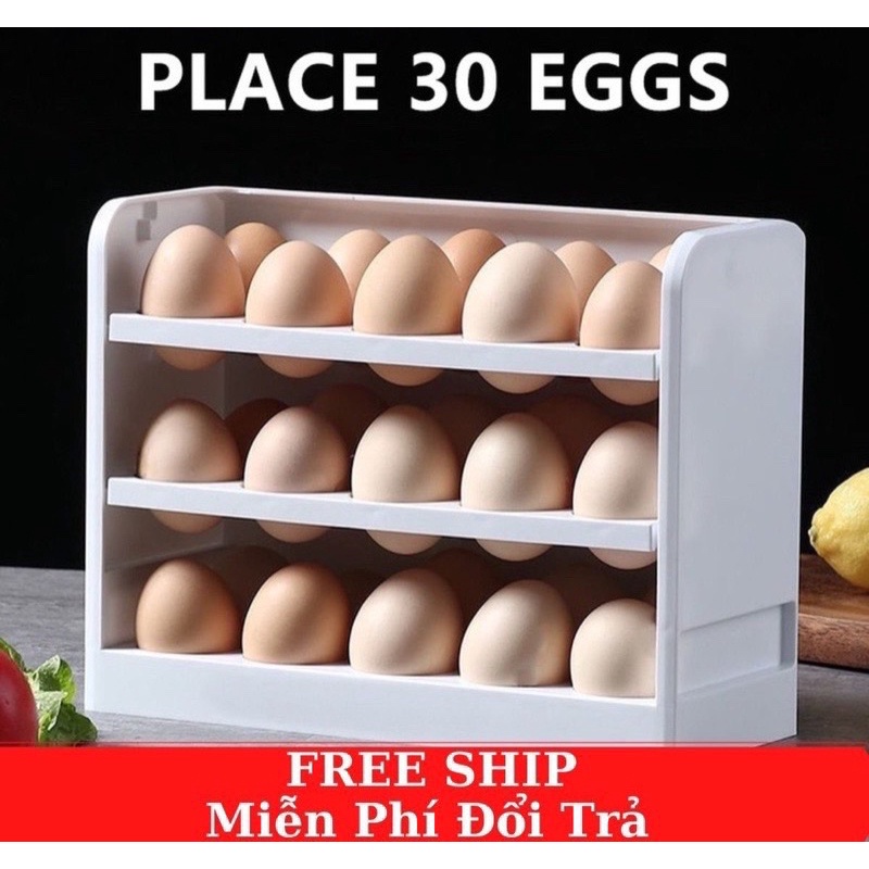 Khay đựng trướng 2 tầng 30 quả, hộp nhựa để trứng trong tủ lạnh, dụng cụ nhà bếp