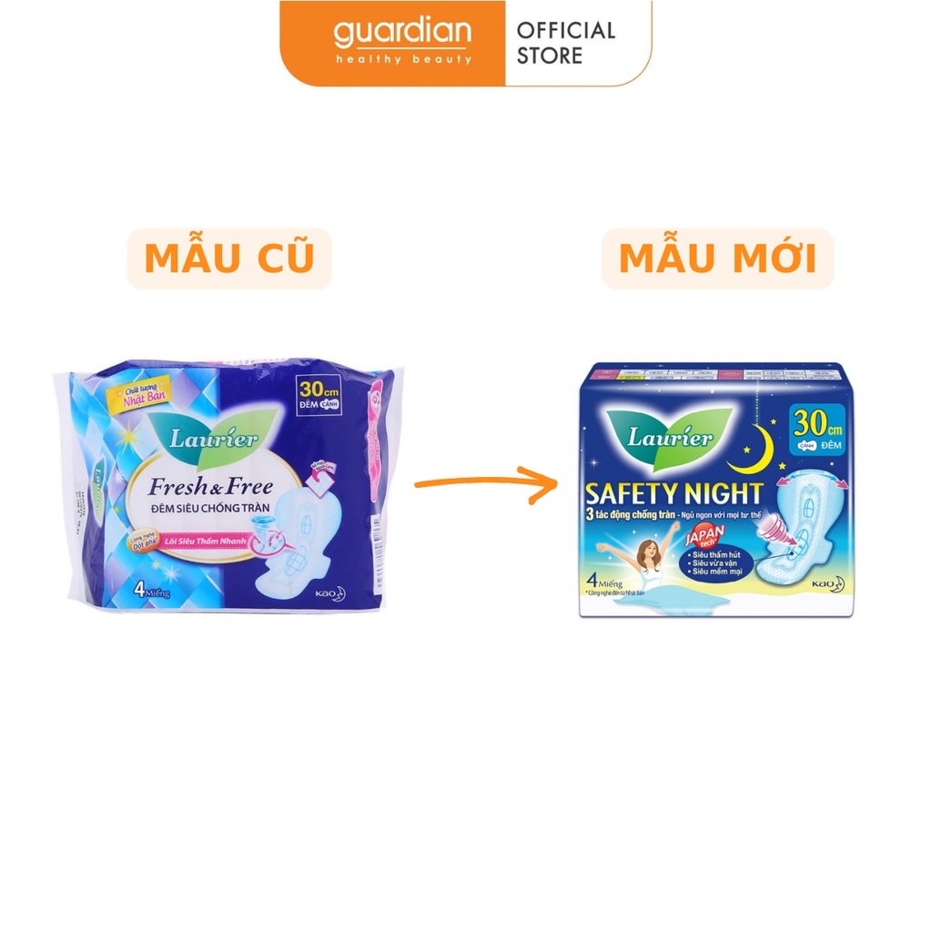 Băng Vệ Sinh Đêm Siêu Thấm Hút 30Cm Fresh & Free Laurier 4 Miếng