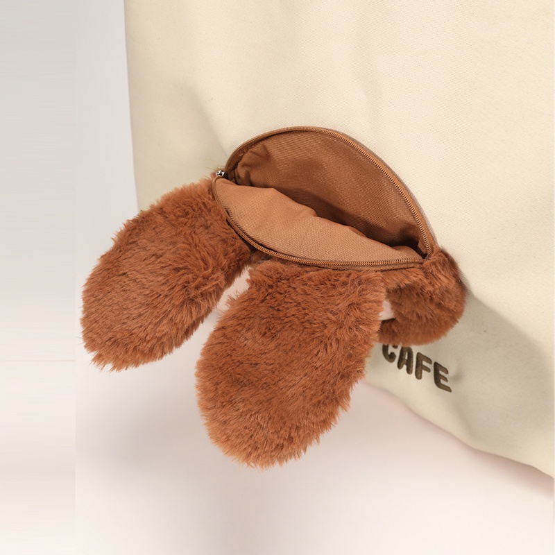 POP MART PUCKY Rabbit Cafe Series - Shoulder Bag Túi Xách Đeo Vai In Hình Chú Thỏ Ngộ Nghĩnh Đáng Yêu
