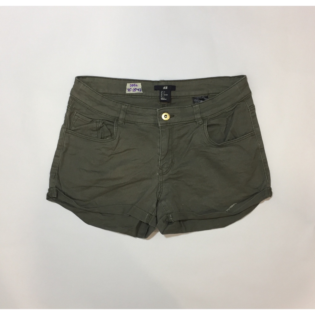 Quần đùi jean H and M màu xanh rêu siêu đẹp dành cho nữ phong cách