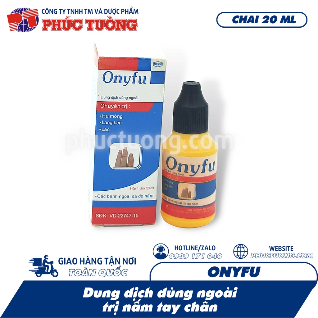 Onyfu dung dịch dùng ngoài trong các trường hợp nấm tay chân