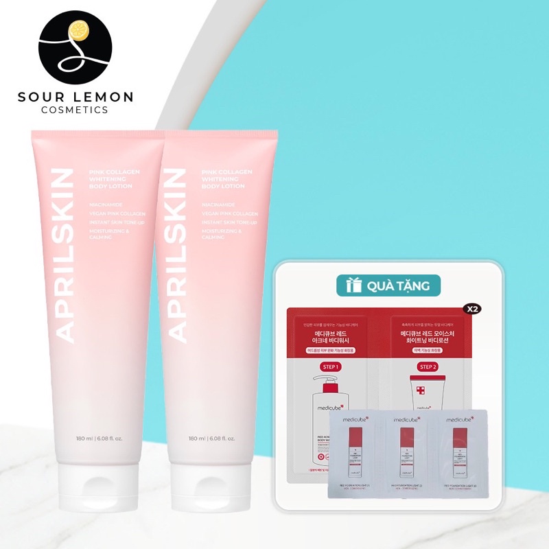 Dưỡng thể nâng tone Pink Collagen Whitening Body Lotion Aprilskin