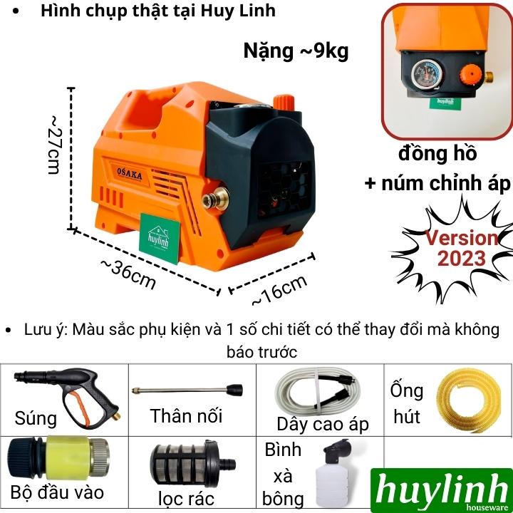 Máy xịt rửa xe chỉnh áp Osaka S400 [New 2023] - 2800W - Tặng béc rửa máy lạnh - Motor lõi đồng 100%