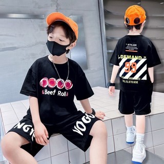 Bộ thun cotton Hè Áo cộc tay quần short thun cho bé trai