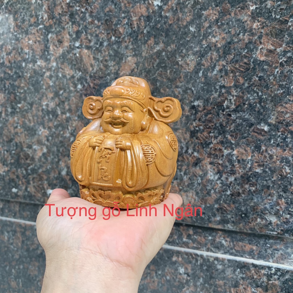 Tượng thần tài mini, thần tài chibi, thần tài để xe ô tô cao 9 cm