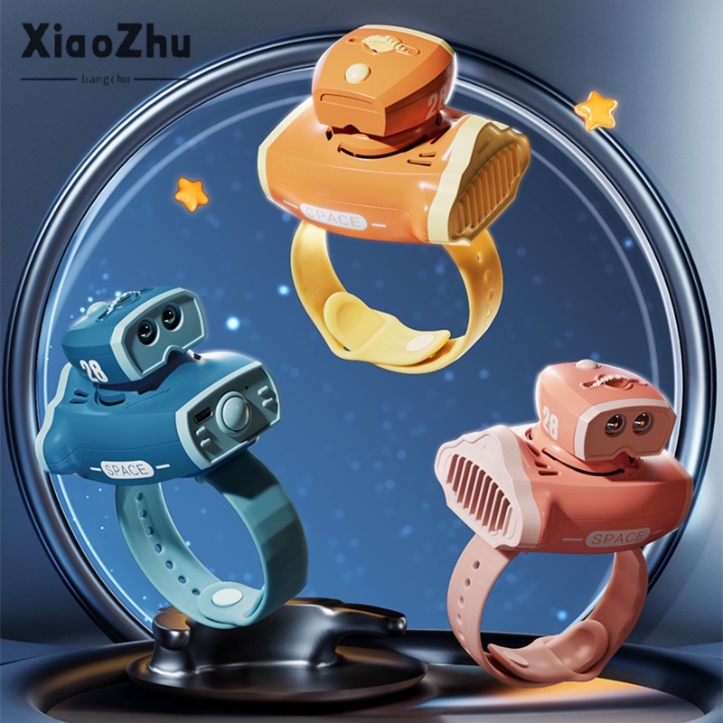 xiaozhubangchu Quạt Mini Cầm Tay Không Cánh Họa Tiết Hoạt Hình Dễ Thương Cho Bé