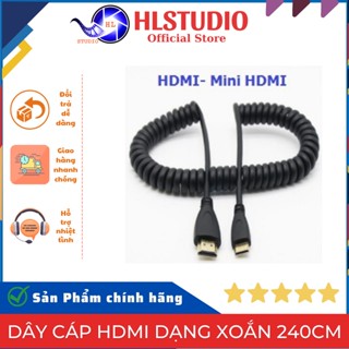 Dây cáp HDMI to Mini HDMI dạng lò xo xoắn, Dãn Tối Đa 240cm HL Studio