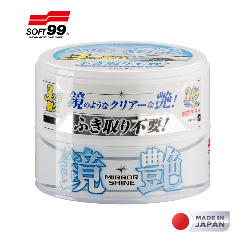 Sáp Phủ Bóng Sơn Xe Ôtô Bóng Như Gương Cho Xe Màu Sáng Mirror Shine Wax W-212 Soft99 200g