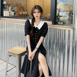 Đầm váy freesize đuôi cá nút ngọc 2 màu