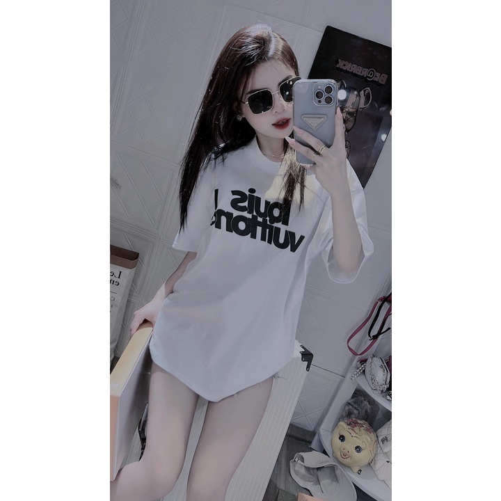 Áo thun cổ tròn in chữ nghệ thuậ trước ngực phong cách thời trang LN55A17.3