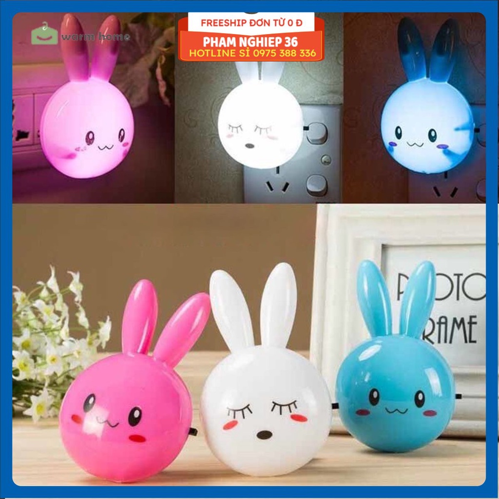 Đèn Ngủ Thỏ Phát Sáng Cảm Biến Tự Động, Đèn Ngủ Con Thỏ Thiết Kế Nhỏ Gọn, Đèn Ngủ Con Thỏ Tiết Kiệm Điện Năng