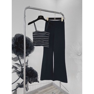 Set áo 2 dây sọc + quần loe - Chitchitstore