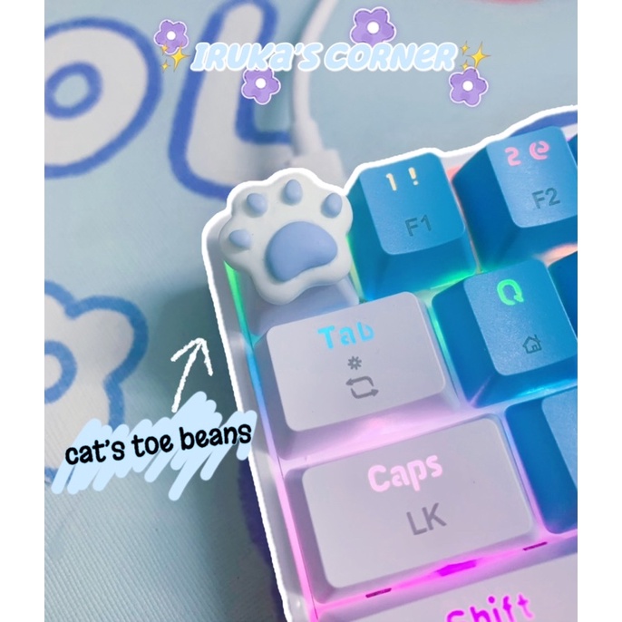 Nút bàn phím cơ ABS doubleshot dấu chân mèo decor xinh xắn🐾🐾
