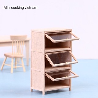 Mô Hình Tủ Gỗ 3 Tầng Mini / Mini cooking vietnam