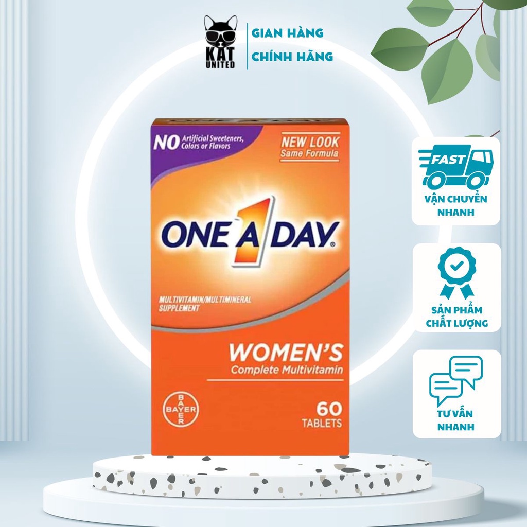 Viên Uống Vitamin Tổng Hợp One A Day Women's Multivitamin Mỹ Bổ Sung Vitamin, Khoáng Chất 60 Viên