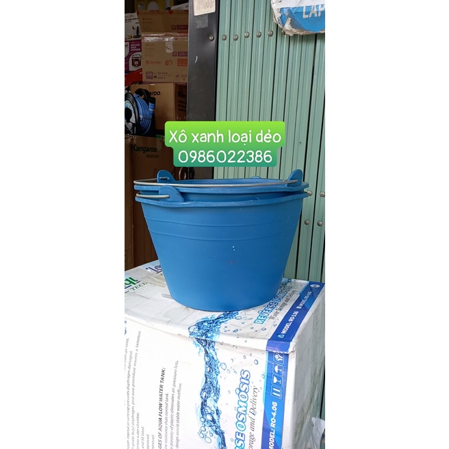 Xô nhựa Xanh Lam - Xô Nhựa Đựng Nước, Tưới Cây, Xách Hồ,Xách Vữa, Đựng Đồ,Có Quai Xách, Kích Thước 28x18Cm
