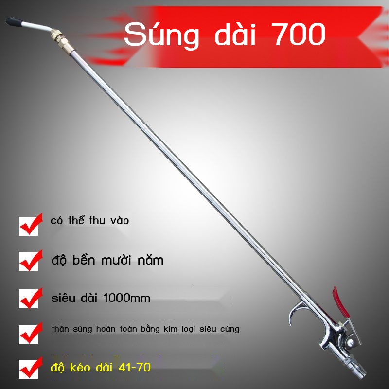 Jie Jiang kim loại súng thổi khí 1 mét kính thiên văn siêu dài bỏ bụi hơi máy bơm không công cụ nén hợp nhôm