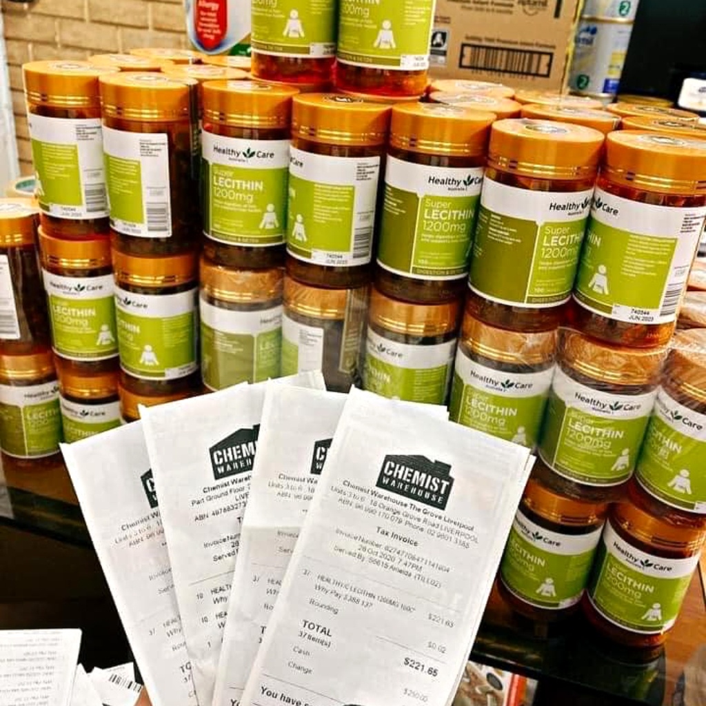 Mầm Đậu Nành Healthy Care Super Lecithin 1200mg viên uống đẹp da, cân bằng nội tiết tố - Lọ 100v