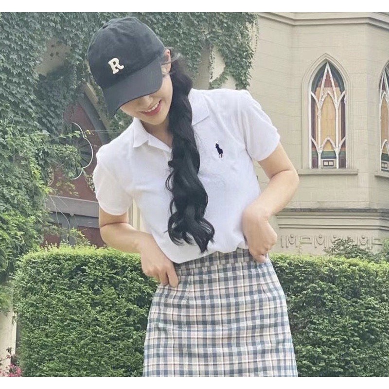 Áo polo thêu nai cổ bẻ