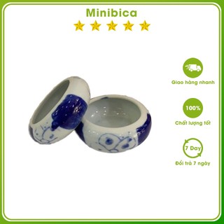 Cóng cho chim ăn Minibica cóng sứ chào mào,khuyên phụ kiện lồng chim PK104