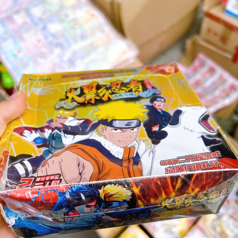 Sỉ hộp 20 gói thẻ bài naruto VIP tráng nhũ loại dày