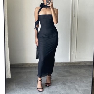 ĐẦM LƯỚI HOA HỒNG ĐEN ( phiên bản có s,m,l tương đương xs,s,m)