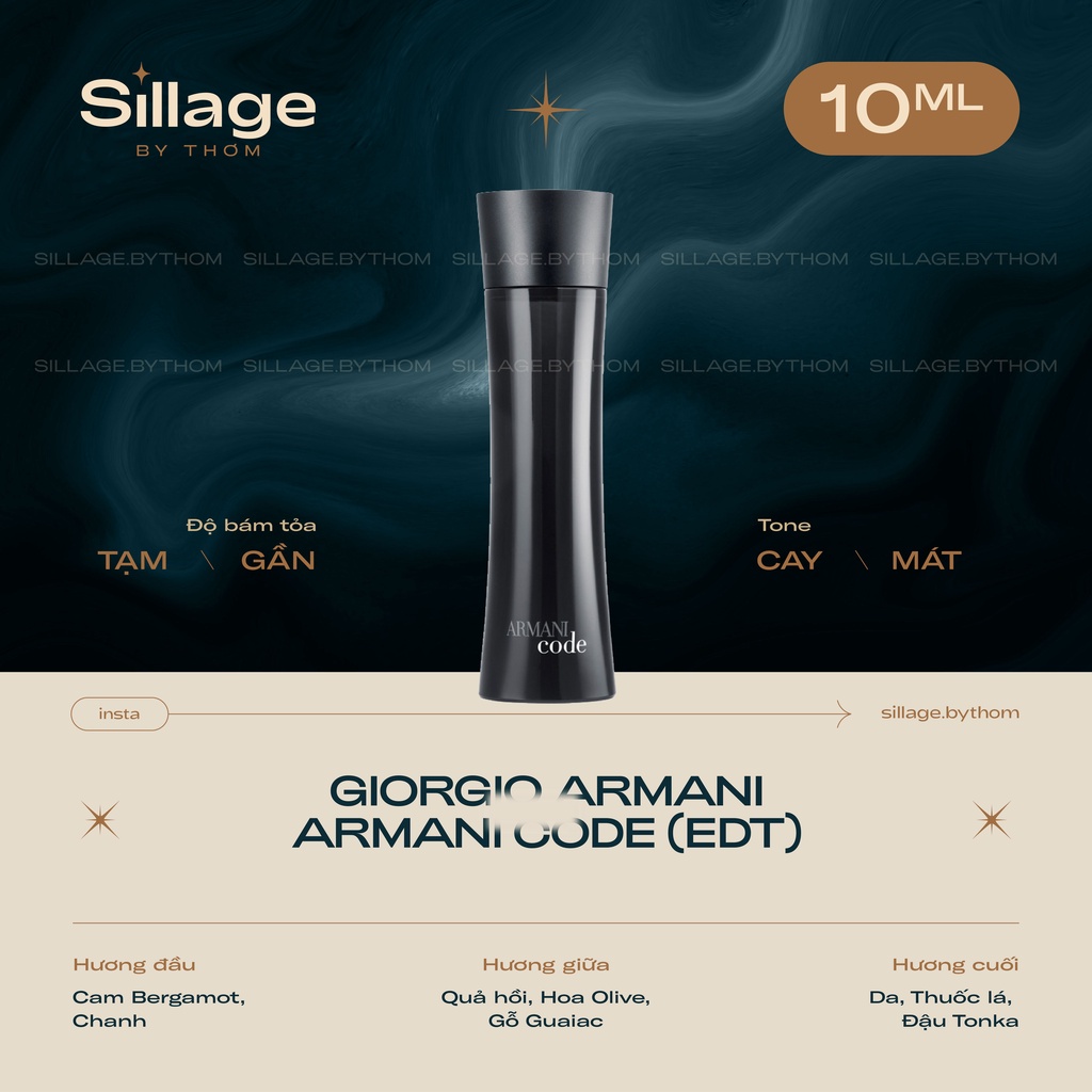 A R M A N I CODE POUR HOMME EDT | Mẫu thử nước hoa nam