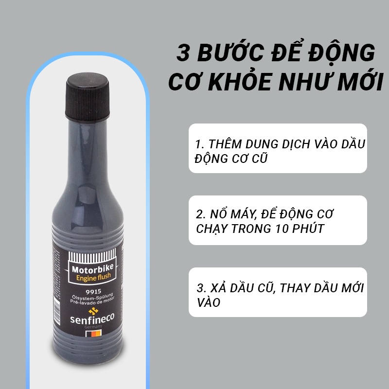 Dung dịch súc rửa động cơ xe máy Senfineco 9915 Motorbike Engine Flush dung tích 100ml
