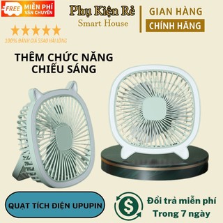 |MẪU MỚI| Quạt Tích Điện Upupin- Quạt Tích Điện Treo Tường Mini, Quạt Mini Để Bàn Xoay 180 Độ, 3 Tốc Độ Gió, Cổng USB
