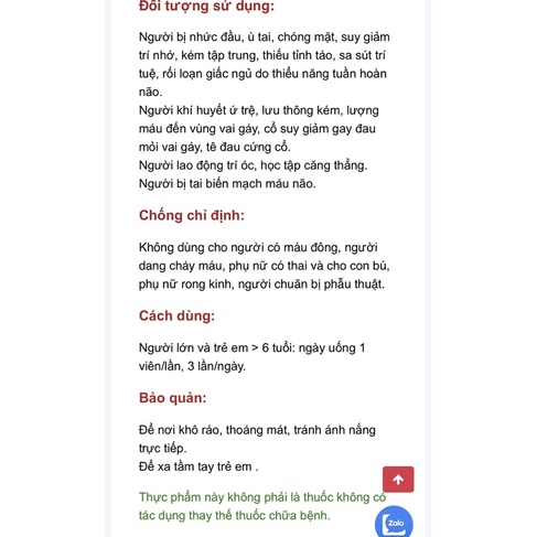 Hoạt Huyết Dưỡng Não Ginko BiloBa Hộp 100 viên nang