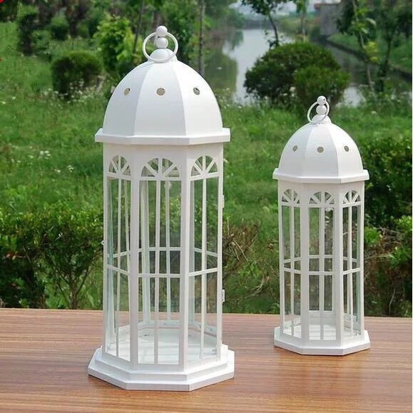 Bộ 2 Lồng Nến Đèn Bão Lục Giác Hoa Trắng Trang Trí Sự Kiện Cưới Hỏi, Homestay, Nhà Hàng, Khách Sạn - LN002 (video thật)