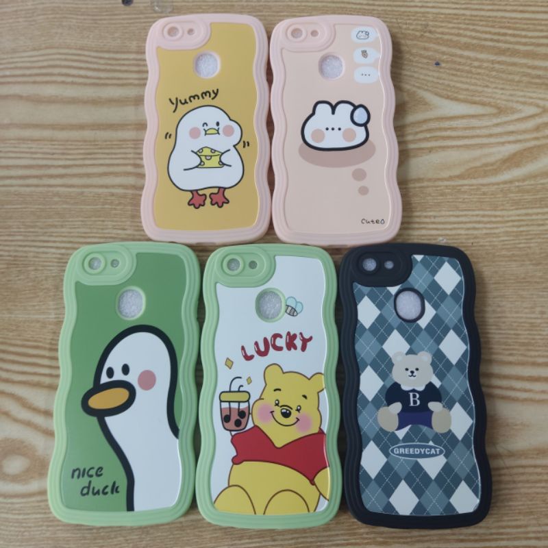 Ốp lưng Oppo F5 dẻo viền màu lưng rợn sóng lưng in hình thú dễ thương có bảo vệ camera