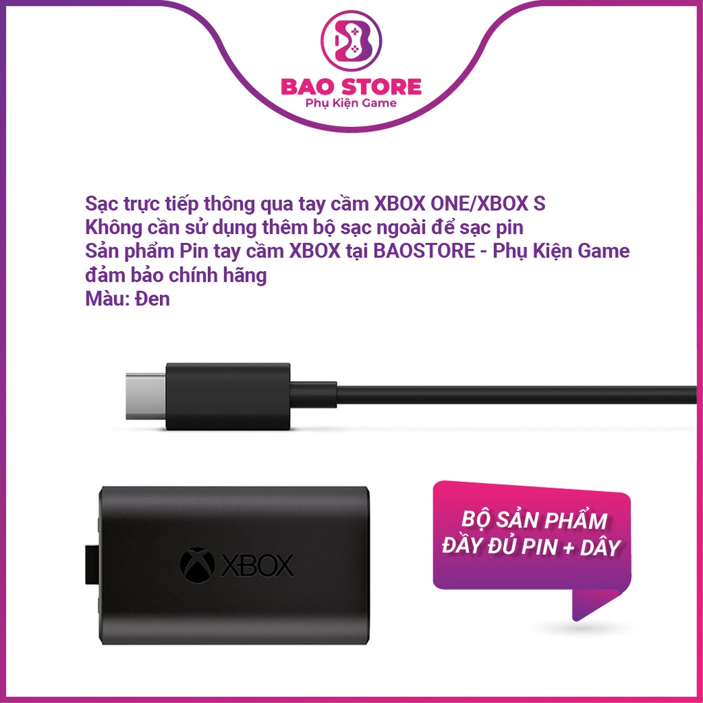 Pin sạc cho Tay Cầm Xbox One, Xbox One S, Xbox Series X, pin sạc xbox chính hãng Xbox