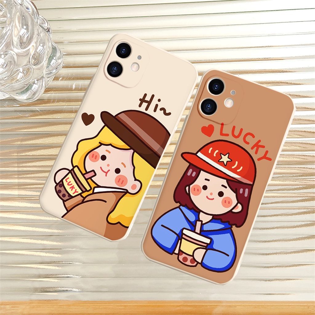 Ốp lưng iphone Cute Girl cạnh vuông 6/6plus/6s/6splus/7/7plus/8/8plus/x/xr/xs/11/12/13/pro/max/plus/promax