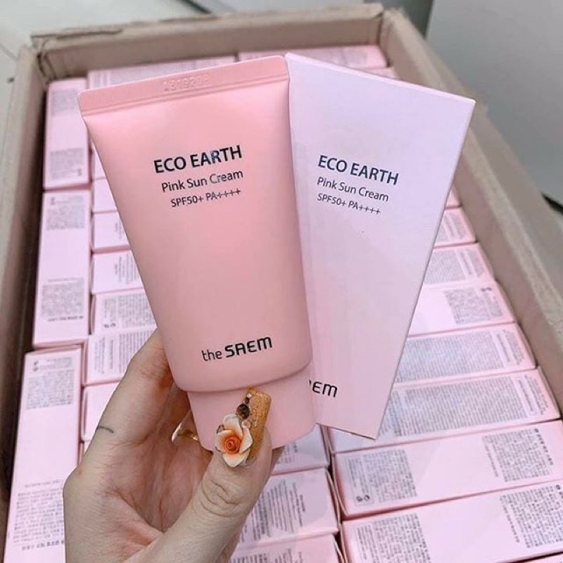 Kem Chống Nắng The SAEM Eco Earth Power Pink Sun Cream SPF50+ PA++++