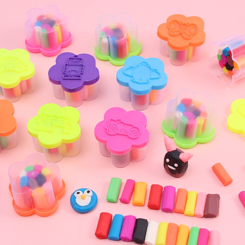 Đồ chơi hộp đất nặn mini 12 màu - đất sét siêu nhẹ plasticine cho bé thủ công